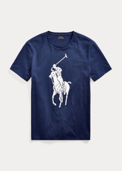 Playeras Polo Ralph Lauren Hombre Azul Marino - Custom Slim Fit Jersey - TVKNI2857